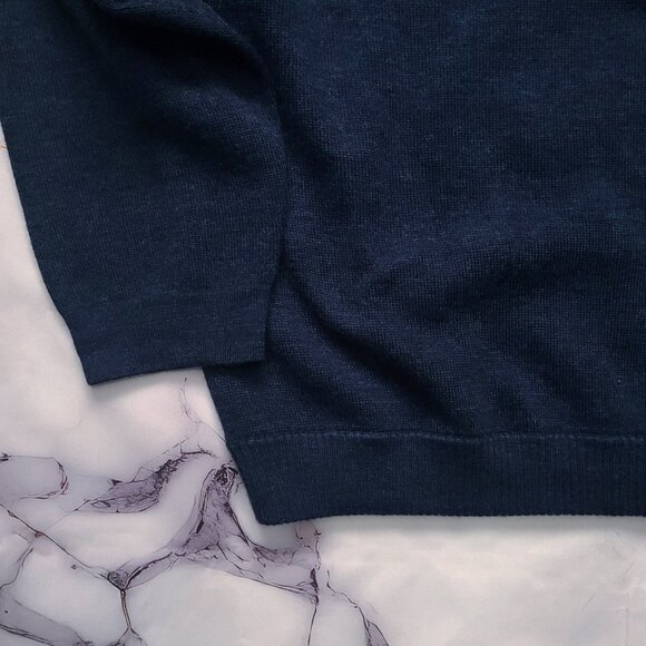 FILSON 100% Wool Polo Sweater Men's XL Navy Jumper Pullover - Picture 5 of 9